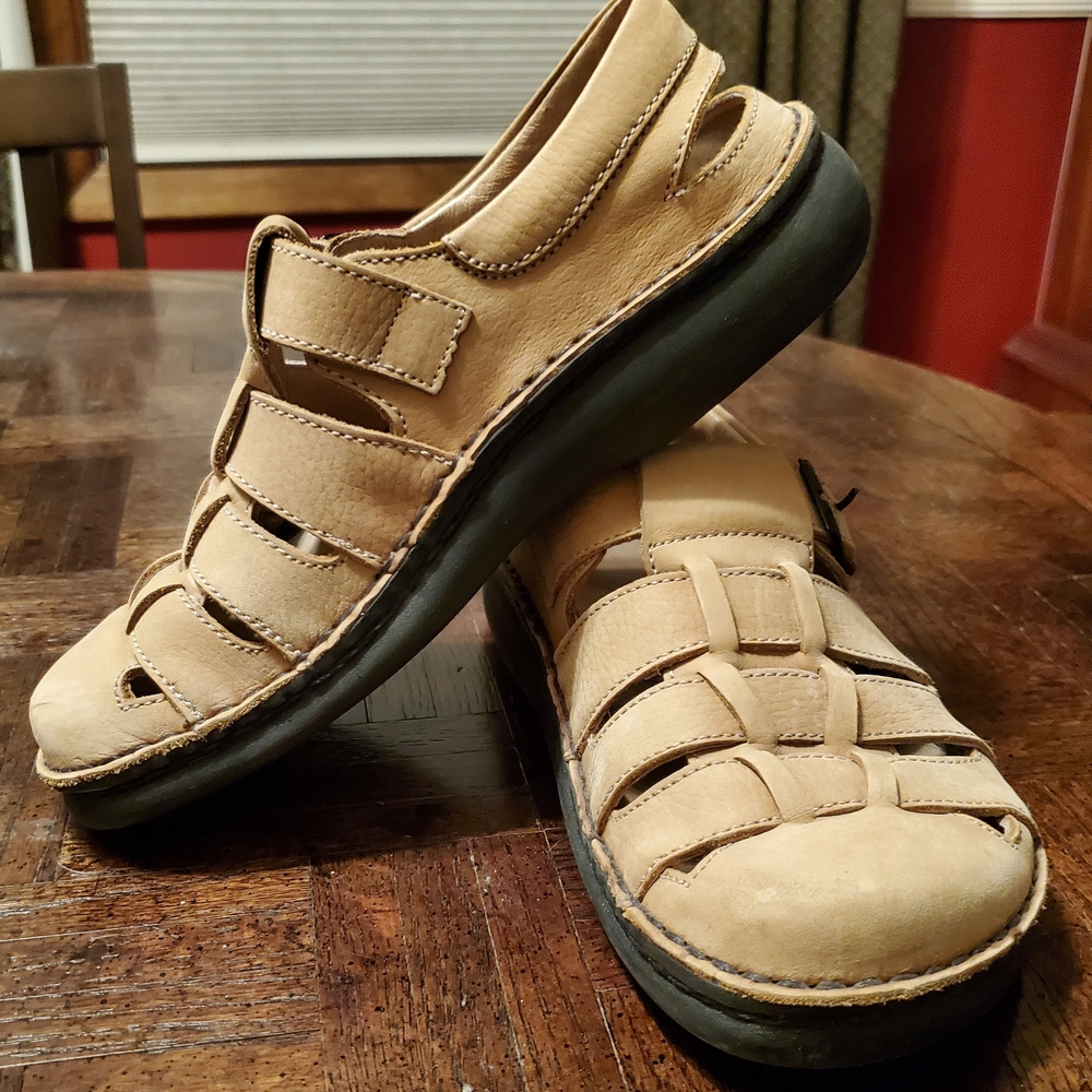 Beige Leather Sandals